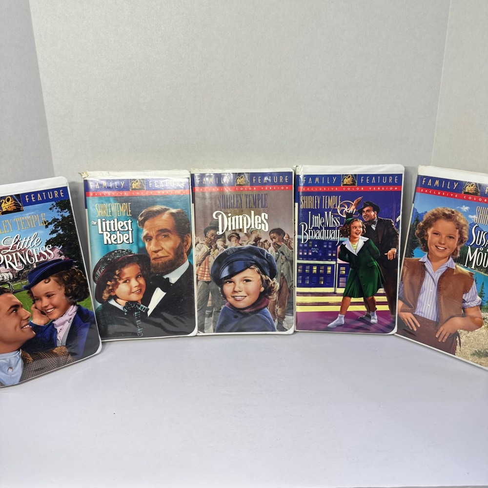 Vintage Shirley Temple VHS Movie Tape Collection Bundle of 5 Classic Star Films